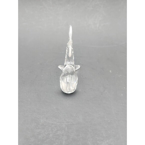 Vintage Miniature Art Glass Whale Figurine Clear 2.5" Ocean Marine Cetacean - Picture 3 of 6